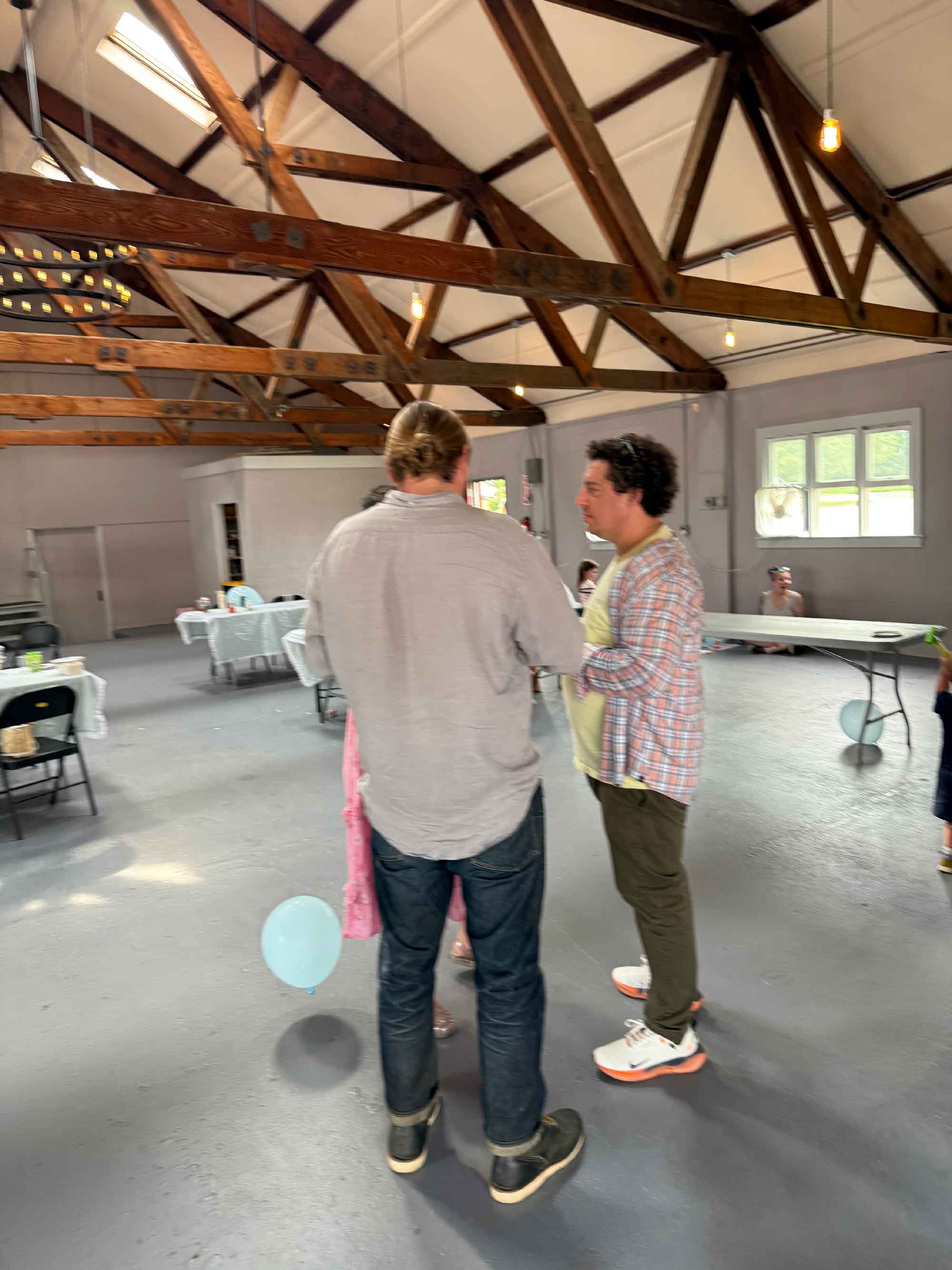 Conversation in the event barn